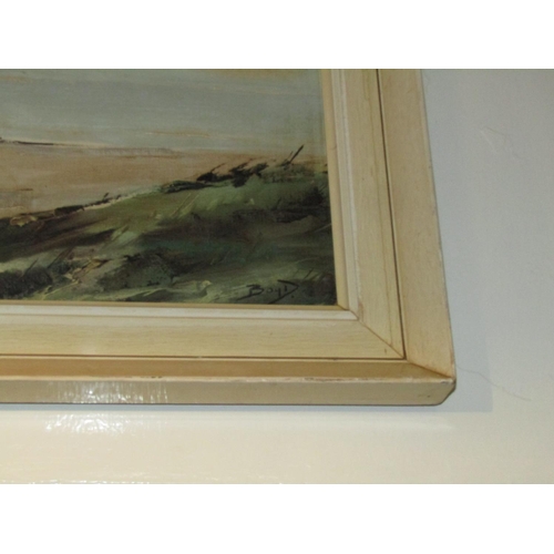 1717 - David Boyd Irish School Pair of Coastal Landscapes Signed Oil on Canvas Each Approximately 22 Inches... 