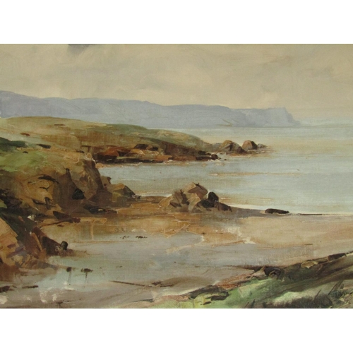 1717 - David Boyd Irish School Pair of Coastal Landscapes Signed Oil on Canvas Each Approximately 22 Inches... 