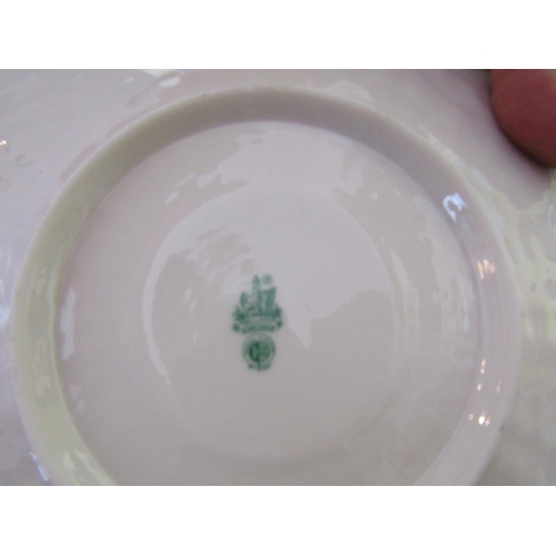 187 - Belleek Shamrock Motif Decorated Green Mark Serving Dish with Twin Side Carry Handles Large Size App... 