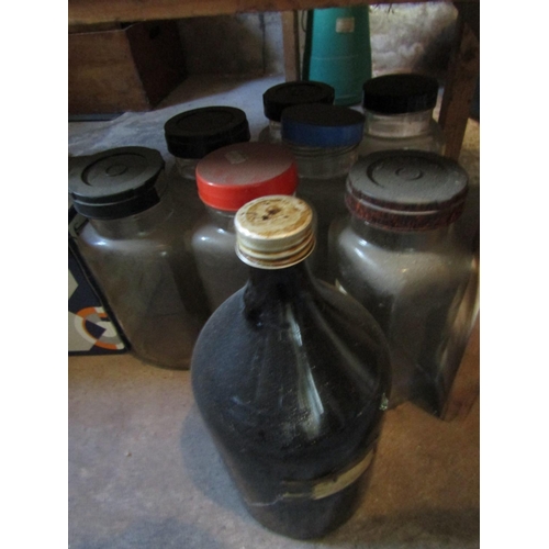 1910 - Various Old Chemist Bottles Twenty in Lot Largest Approximately 15 Inches High