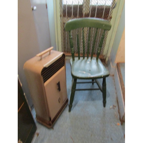 1916 - Two Vintage Chairs and Metal Cased Heater Unit Electrified