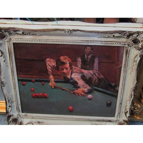 201 - Alex Hurricane Higgins Oil on Board Approximately 16 Inches High x 20 Inches Wide contained within S... 