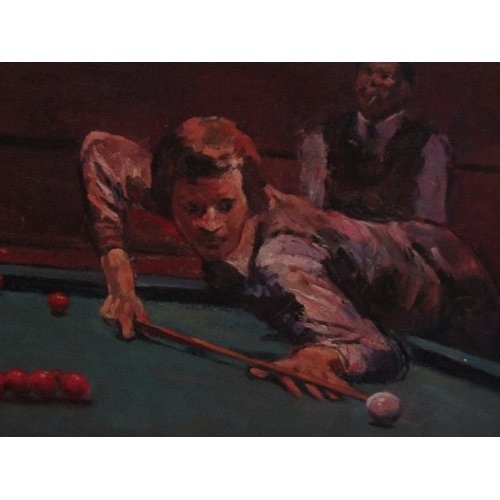 201 - Alex Hurricane Higgins Oil on Board Approximately 16 Inches High x 20 Inches Wide contained within S... 