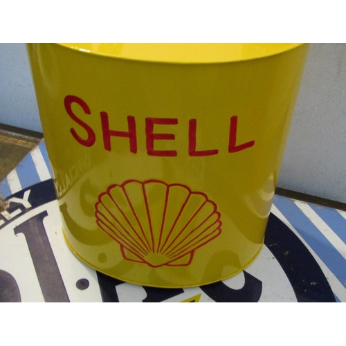 202 - Shell Enamel Decorated Jerry Can with Solid Brass Screw Top Approximately 16 Inches High