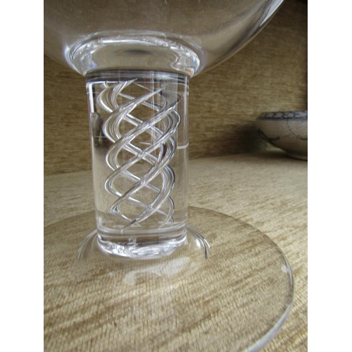 208 - Large Crystal Goblet on Stem Base Good Original Condition Approximately 9 Inches High