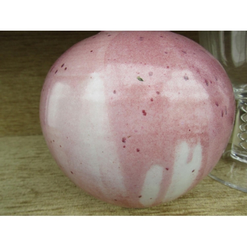 211 - Unusual Pink Ground Globe Form Vase Approximately 6 Inches High