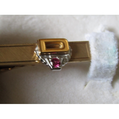 259 - 9 Carat Gold Tie Clip with Ruby Inset