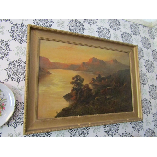 272 - Frederick E Jameson Victorian School Pair of Oil on Canvas Lake Scenes Each Approximately 22 Inches ... 