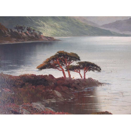 272 - Frederick E Jameson Victorian School Pair of Oil on Canvas Lake Scenes Each Approximately 22 Inches ... 