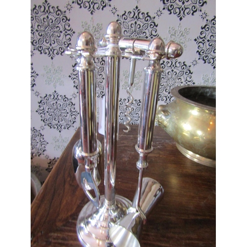 280 - Silver Plated Cocktail Mixer Set on Integral Stand with Drink Measuring Cup