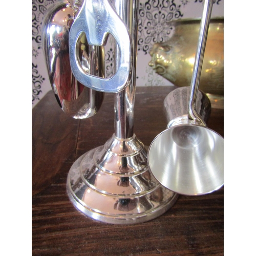 280 - Silver Plated Cocktail Mixer Set on Integral Stand with Drink Measuring Cup