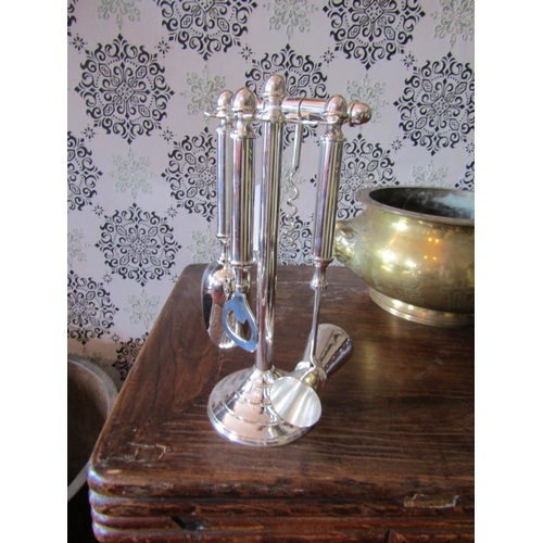 280 - Silver Plated Cocktail Mixer Set on Integral Stand with Drink Measuring Cup