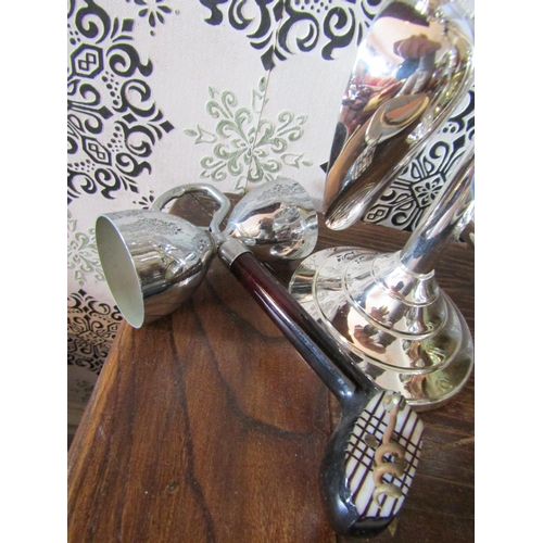 280 - Silver Plated Cocktail Mixer Set on Integral Stand with Drink Measuring Cup