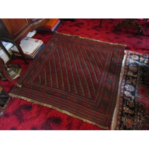 292 - Persian Pure Wool Rug of Geometric Design Approximately 5ft Long x 4ft Wide