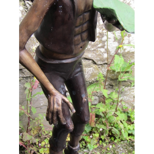 303 - Bronze Elfin Garden Figure with Lilypad Approximately 40 Inches High