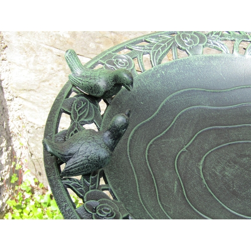 307 - Cast Iron Bird Bath with Avian Motif Decoration Approximately 30 Inches High