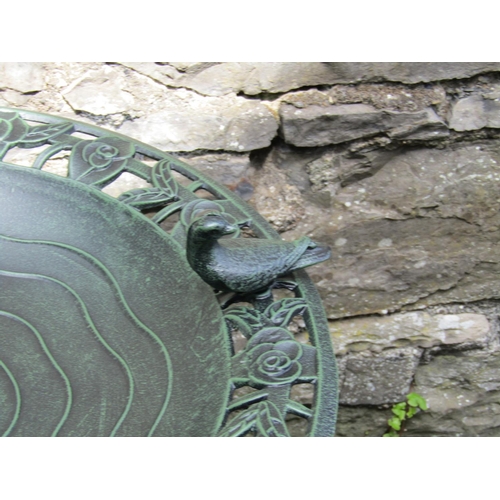 307 - Cast Iron Bird Bath with Avian Motif Decoration Approximately 30 Inches High