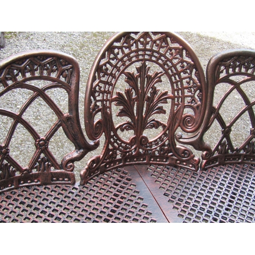 309 - Three Seat Cast Iron Bench of Scrolled Form on Original Cabriole Supports Approximately 5ft Wide