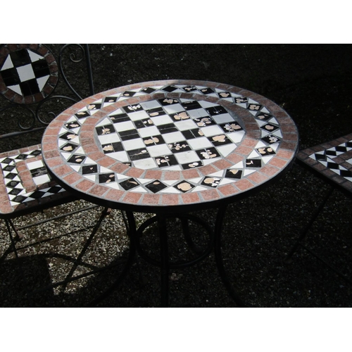 312 - Garden or Conservatory Chairs Cast Metal with Matching Table Circular Form