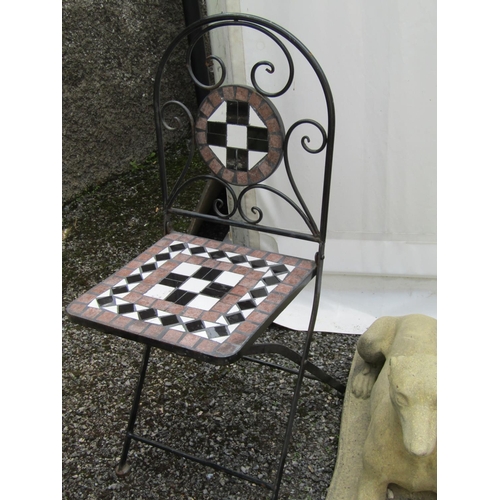 312 - Garden or Conservatory Chairs Cast Metal with Matching Table Circular Form