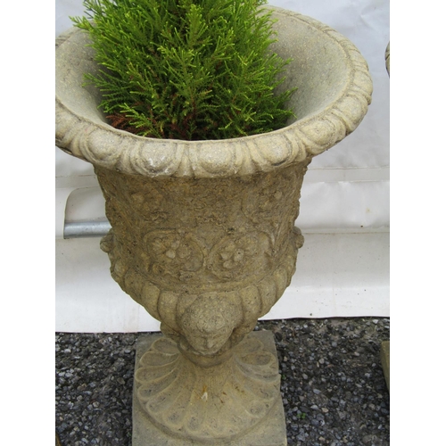 315 - Pair of Composite Stone Garden Urns Each Approximately 27 Inches High