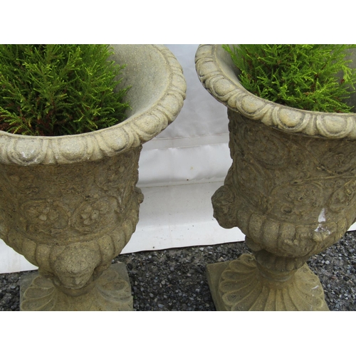 315 - Pair of Composite Stone Garden Urns Each Approximately 27 Inches High