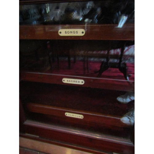 321 - Victorian Side Cabinet with Glazed Cupboard Door above Fuel Compartment to Base Mahogany Approximate... 