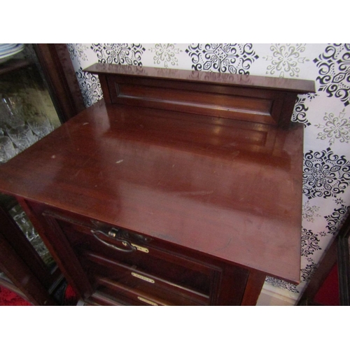 321 - Victorian Side Cabinet with Glazed Cupboard Door above Fuel Compartment to Base Mahogany Approximate... 