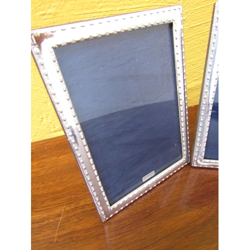 334 - Pair of Solid Silver Rectangular Form Photograph Frames Each Approximately 8 Inches High x 5 Inches ... 