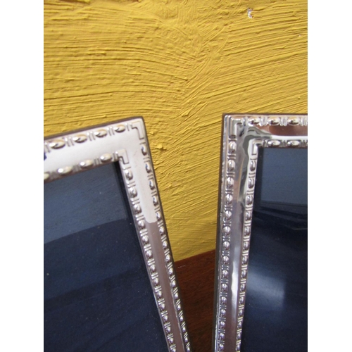 334 - Pair of Solid Silver Rectangular Form Photograph Frames Each Approximately 8 Inches High x 5 Inches ... 