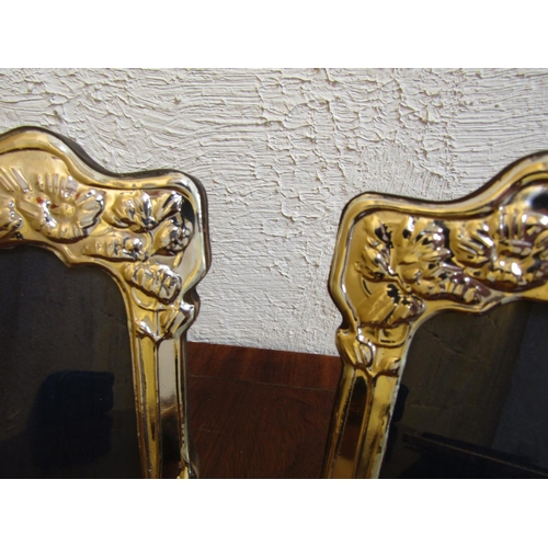 335 - Pair of Solid Silver Photograph Frames of Shaped Form Approximately 7 Inches High x 5 Inches Wide