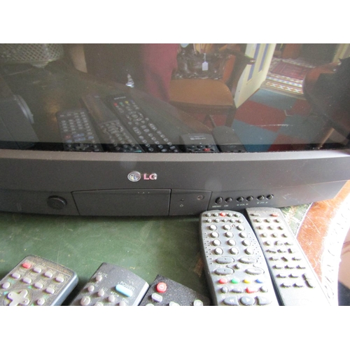 350 - Television and Video Cassette Player with Various Remote Controls