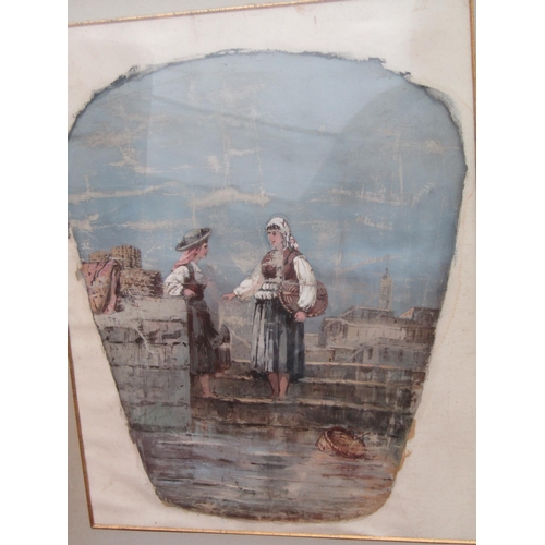 358 - Pair of Antique Watercolours Italian Fisher Folk Venice Each Approximately 14 Inches High x 10 Inche... 