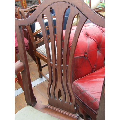 376 - Irish Georgian Carver Mahogany with Upholstered Seat