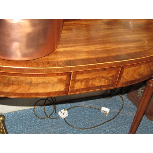 380 - Pair of Regency Figured Mahogany Demi-Lune Side Tables of Attractive Form Each Approximately 42 Inch... 