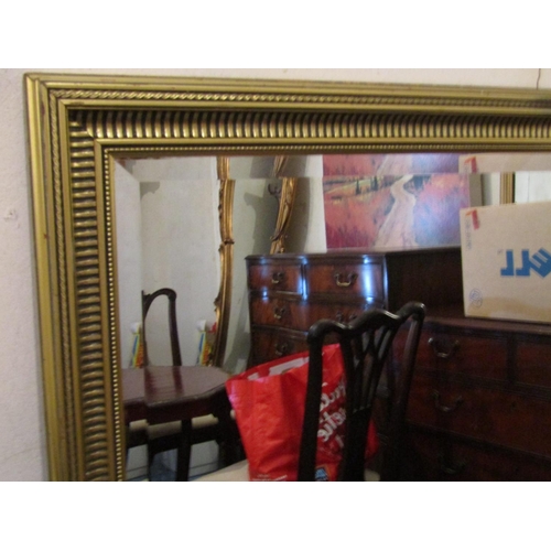 387 - Large Rectangular Form Gilt Framed Wall Mirror Approximately 4ft 6 Inches High x 3ft 4 Inches Wide