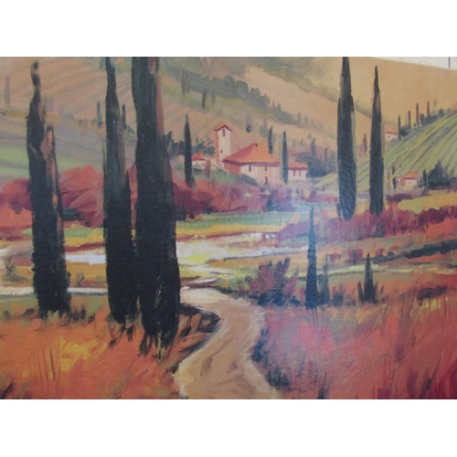 388 - Continental Valley Scene Oil on Canvas Signed Lower Left Approximately 36 Inches Wide x 24 Inches Hi... 