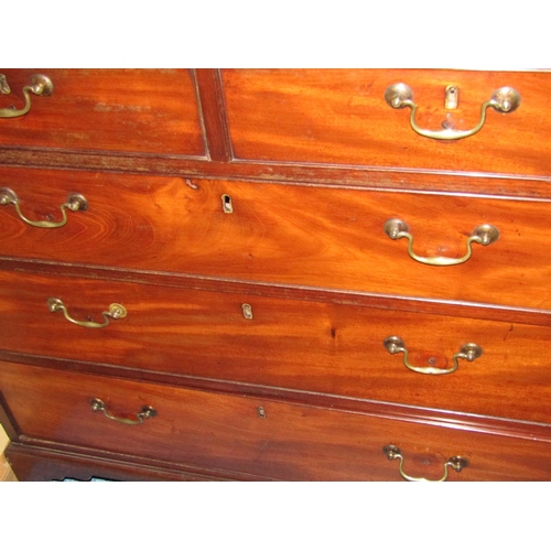 392 - George III Mahogany Chest of Two Short and Three Long Drawers above Bracket Supports Approximately 4... 