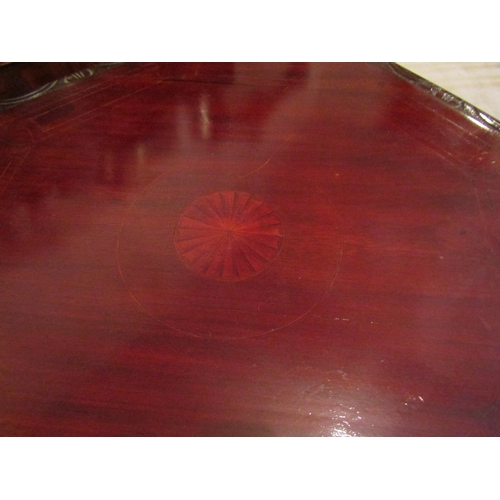 394 - Antique Mahogany Octagonal Form Centre Table with Undertier above Shaped Supports Approximately 34 I... 