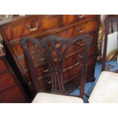 395 - Pair of Antique Chippendale Side Chairs with Well Carved Back Rests above Claw and Ball Supports