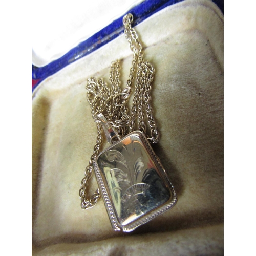 407 - 9 Carat Gold Locket Hanging from 9 Carat Gold Chain