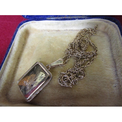 407 - 9 Carat Gold Locket Hanging from 9 Carat Gold Chain