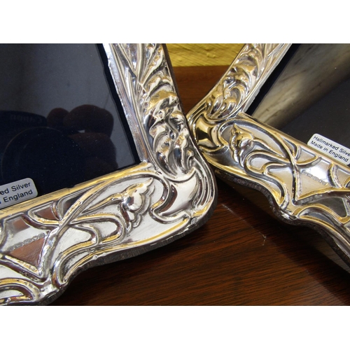 422 - Pair of Antique Solid Silver Shaped Form Photograph Frames Each Approximately 8 Inches High x 5 Inch... 