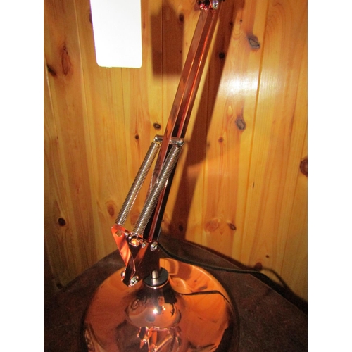 454 - Copper Mounted Angle Poise Lamp of Good Size Electrified Working Order