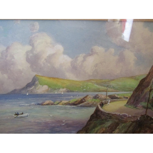 457 - Gerald Holmes Glenarm Head Antrim Coast Approximately 12 Inches High x 16 Inches Wide Signed Lower R... 