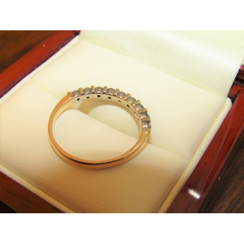 463 - 18 Carat Yellow Gold Mounted Half Eternity Diamond Ring Size P Good Colour