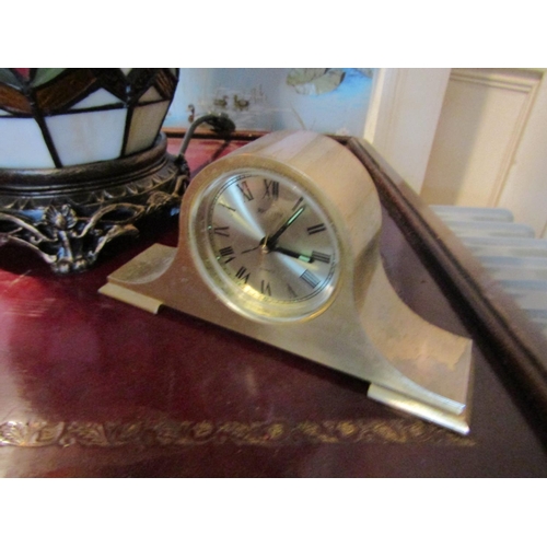 465 - Electric Radio Alarm, Another Brass Mounted Dome Top Clock and Two Other Items