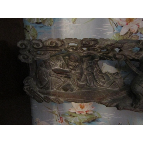 473 - Wall Carving Antique Approximately 18 Inches Wide x 5 Inches High