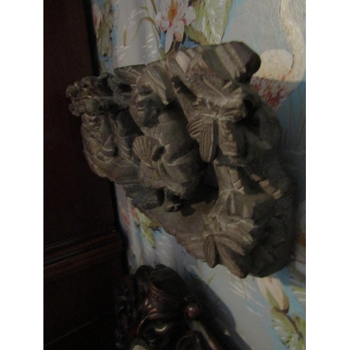 473 - Wall Carving Antique Approximately 18 Inches Wide x 5 Inches High