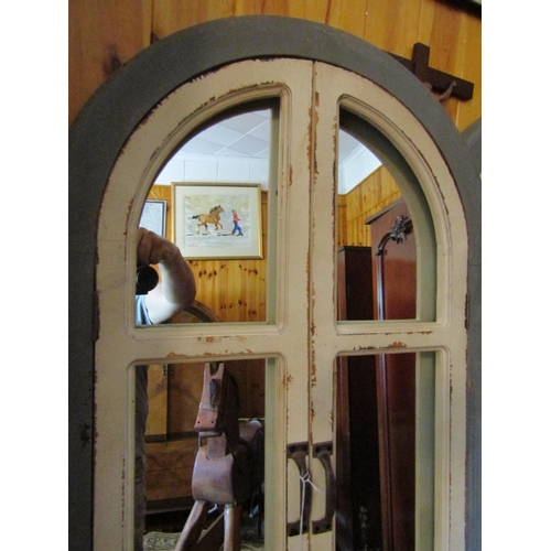 479 - Pair of Dome Top Wall Mirrors Each Approximately 38 Inches High x 22 Inches Wide